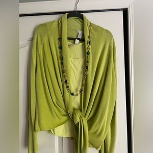 Chicos Tie Front Cardigan-NWOT Size L